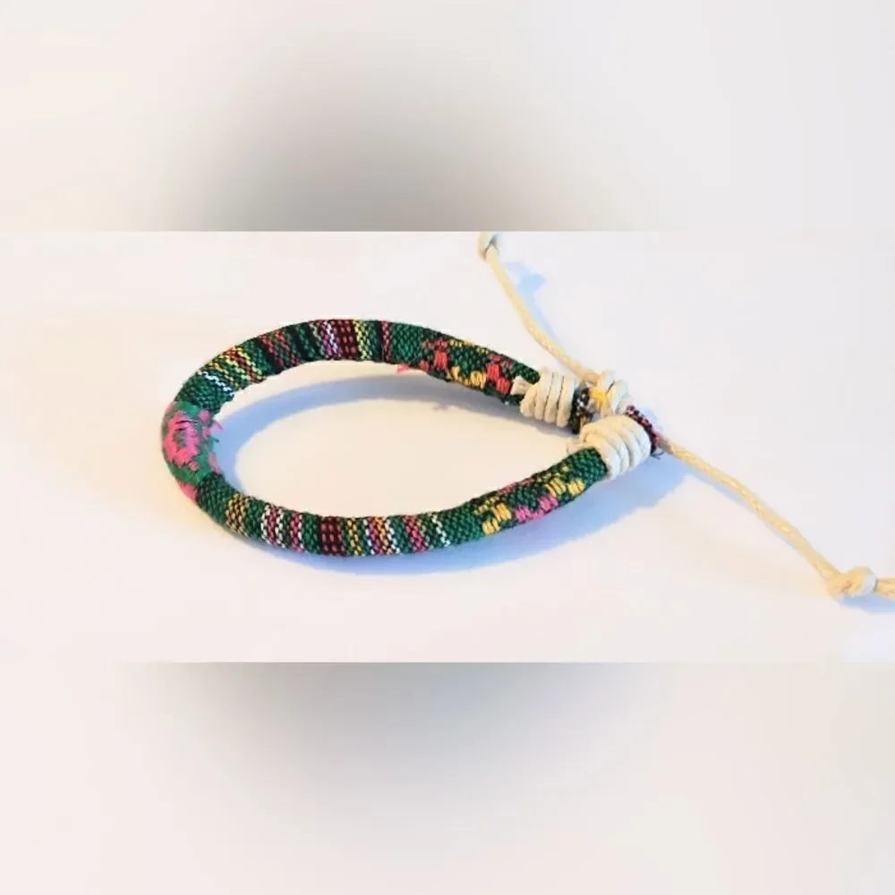 Men's bracelet stripped hemp punk new d24‎